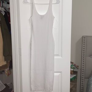White midi tank bodycon dress